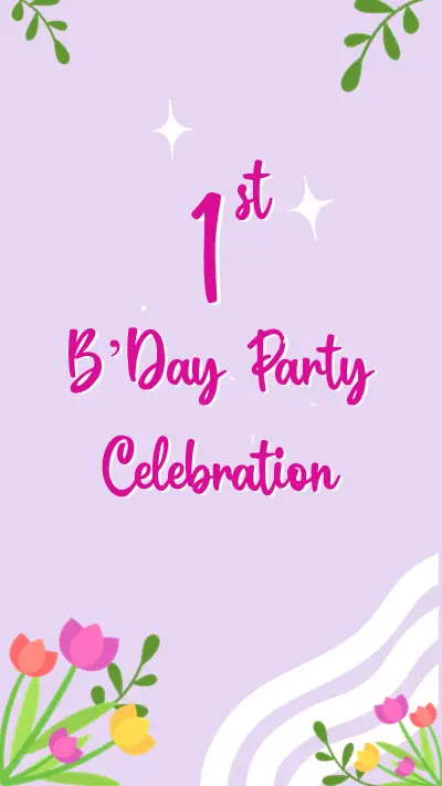 Lavender Butterfly First Birthday Invitation