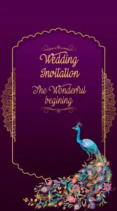 Peacock Theme Wedding Invitation