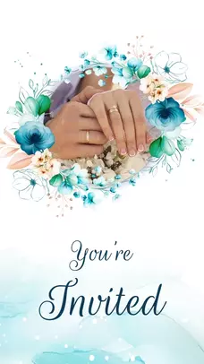 Blue Theme Engagement Invitation