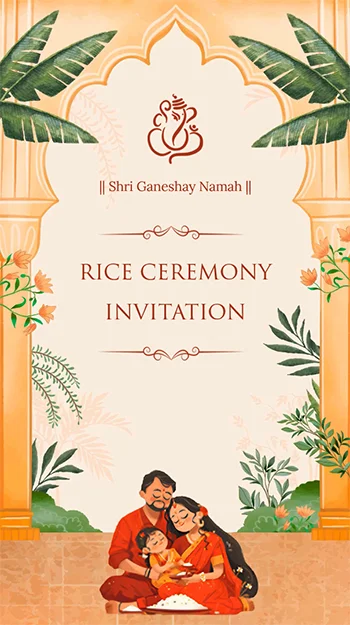 Annaprashan Rice Ceremony Invitation