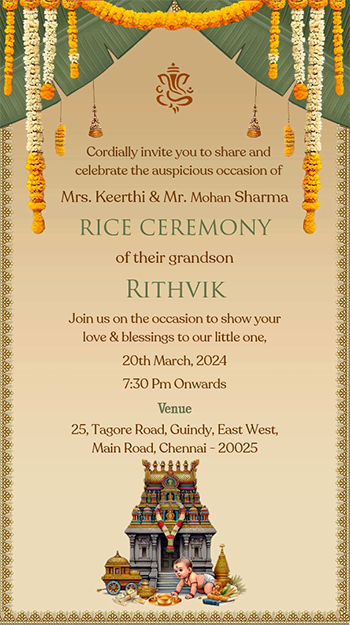 Baby Annaprashan Blessing Invitation